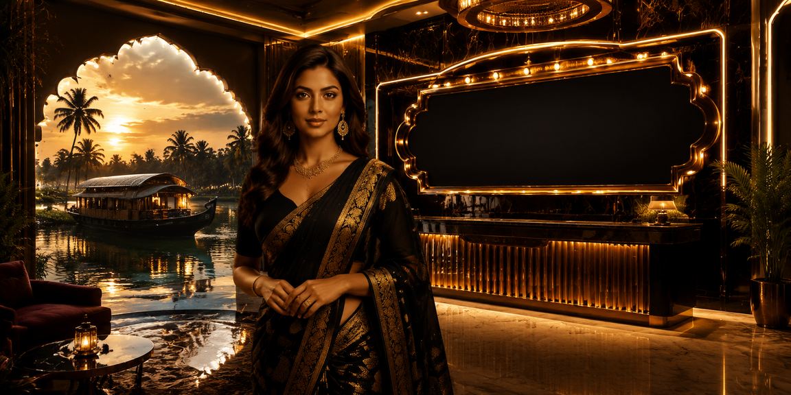Modern entertainment casino scene in Kerala backwaters
