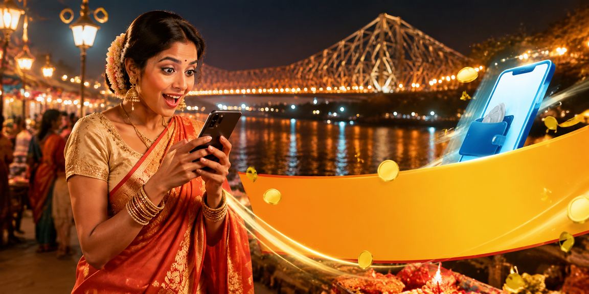 Night market near Howrah Bridge in Kolkata