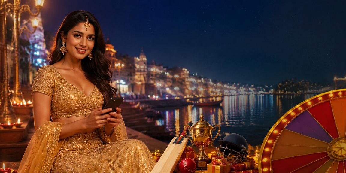 Tude8 Cricket betting at Varanasi Ghat with traditional ambiance